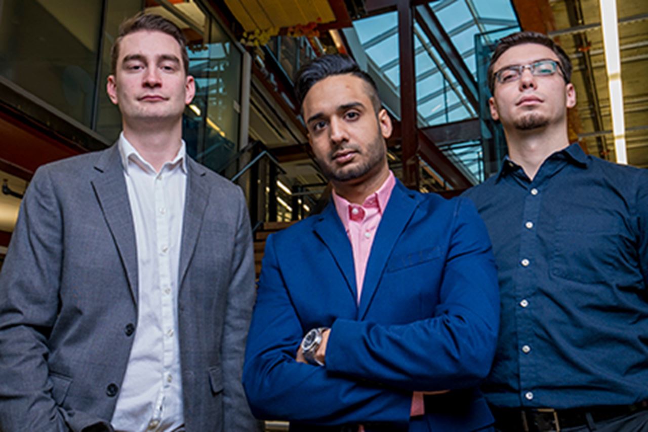 Christopher Bennet ’12, Aradhya Malhotra ’13 and Oleks Levtchenko ’12